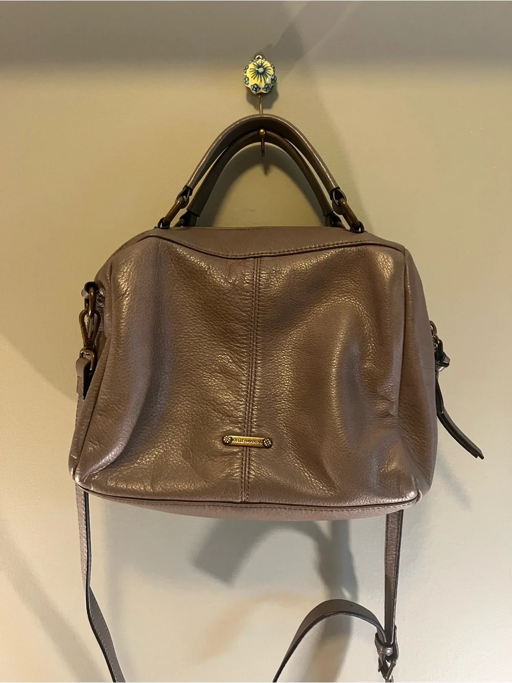 Joelle Hawkens Treesje‎ Line Leather Satchel with Top Handle and Crossbody Strap